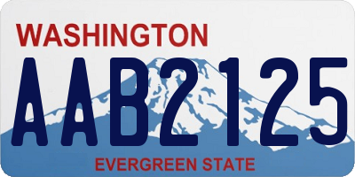 WA license plate AAB2125