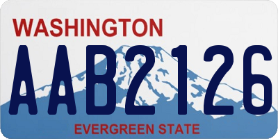 WA license plate AAB2126