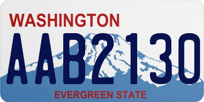 WA license plate AAB2130