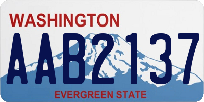 WA license plate AAB2137
