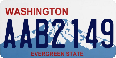 WA license plate AAB2149