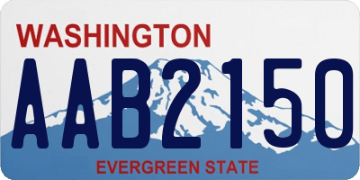 WA license plate AAB2150