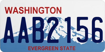 WA license plate AAB2156
