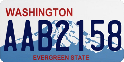 WA license plate AAB2158