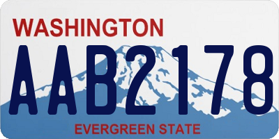 WA license plate AAB2178