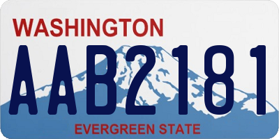 WA license plate AAB2181