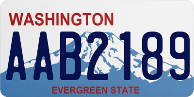 WA license plate AAB2189
