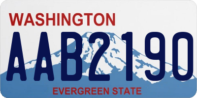 WA license plate AAB2190