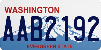 WA license plate AAB2192
