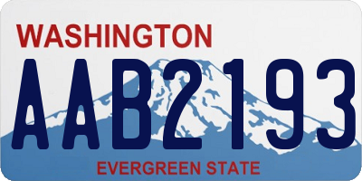 WA license plate AAB2193