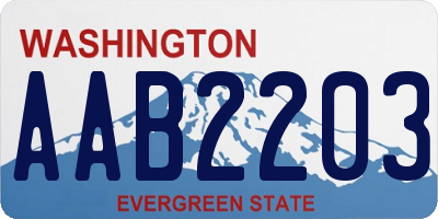 WA license plate AAB2203