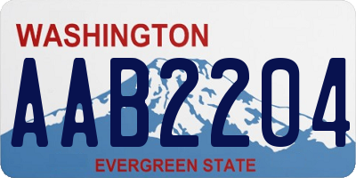 WA license plate AAB2204
