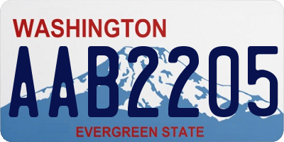 WA license plate AAB2205