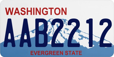 WA license plate AAB2212