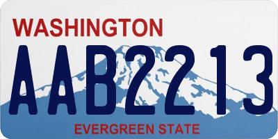 WA license plate AAB2213