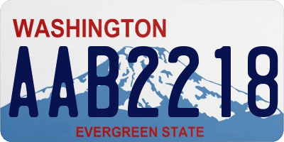 WA license plate AAB2218
