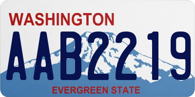 WA license plate AAB2219