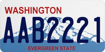 WA license plate AAB2221