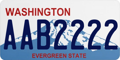 WA license plate AAB2222