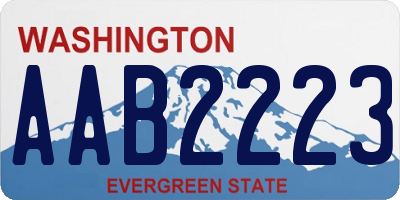 WA license plate AAB2223