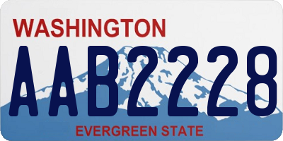 WA license plate AAB2228