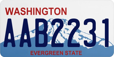 WA license plate AAB2231