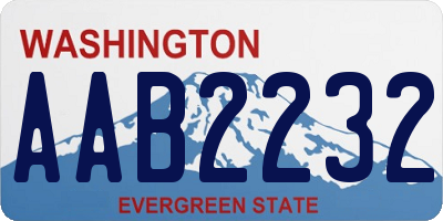 WA license plate AAB2232