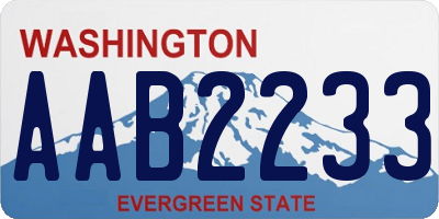 WA license plate AAB2233