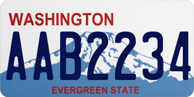 WA license plate AAB2234