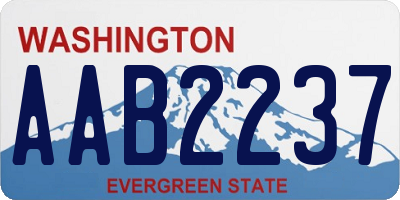 WA license plate AAB2237