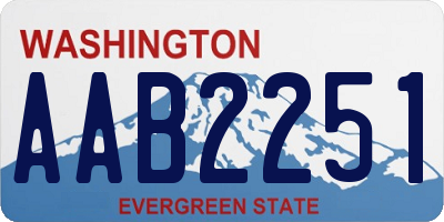 WA license plate AAB2251