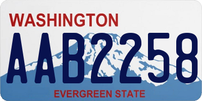WA license plate AAB2258
