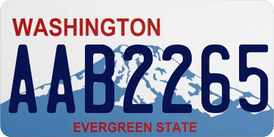 WA license plate AAB2265