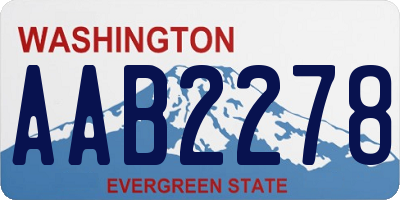 WA license plate AAB2278