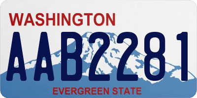 WA license plate AAB2281