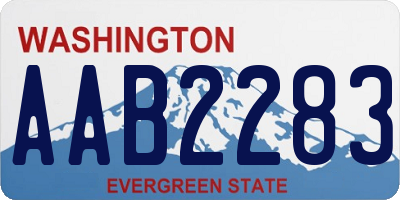 WA license plate AAB2283
