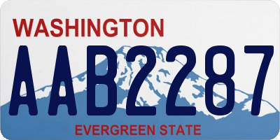 WA license plate AAB2287
