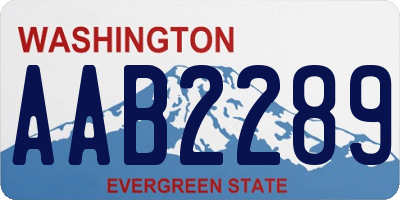WA license plate AAB2289