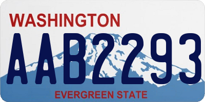 WA license plate AAB2293