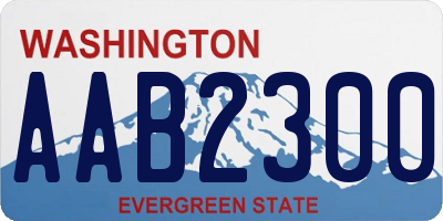 WA license plate AAB2300
