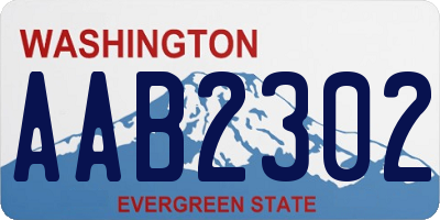 WA license plate AAB2302