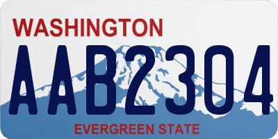 WA license plate AAB2304