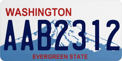 WA license plate AAB2312