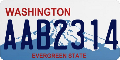 WA license plate AAB2314