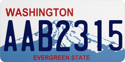 WA license plate AAB2315