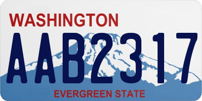 WA license plate AAB2317