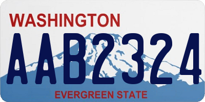 WA license plate AAB2324
