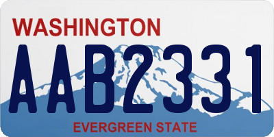 WA license plate AAB2331