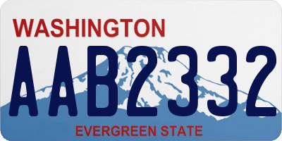 WA license plate AAB2332