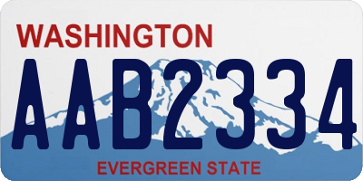 WA license plate AAB2334